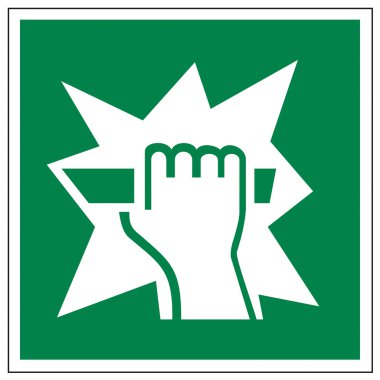 Rescue signs icon exit emergency break up clipart