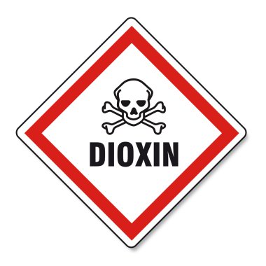 Dioxin food egg skull sign traffic sign clipart