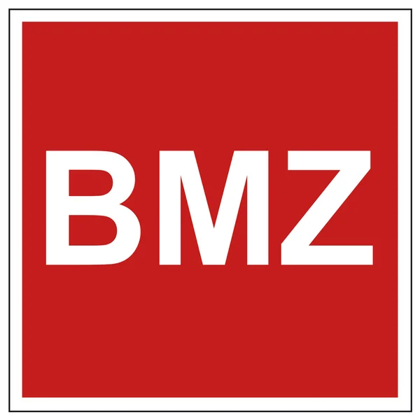 Avfyra säkerhet tecken bmz varningstecken — Stock vektor