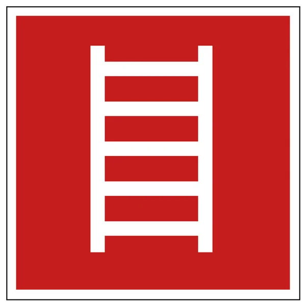 Señal de advertencia de escalera de seguridad contra incendios — Vector de stock