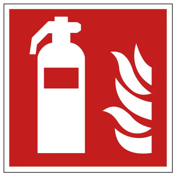 Avfyra säkerhet tecken brandsläckare varningstecken — Stock vektor