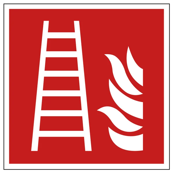 Požární bezpečnost znamení žebřík varovný signál — Stockový vektor