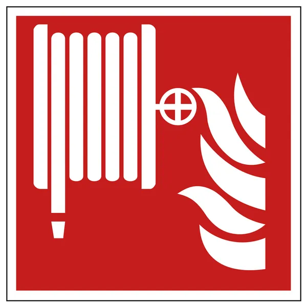 Segnale di sicurezza antincendio segno di avvertimento tubo antincendio — Vettoriale Stock