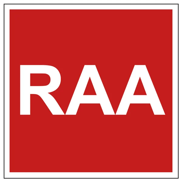 Sinal de segurança contra incêndio Sinal de aviso RAA —  Vetores de Stock