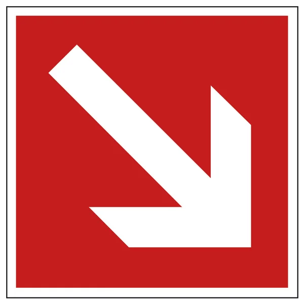 Tűzvédelmi biztonsági jel nyíl figyelmeztető jel — Stock Vector