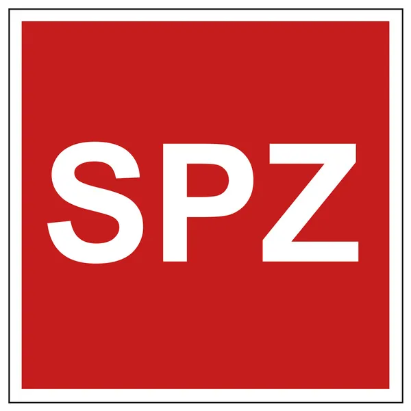 Ogień bezpieczeństwa znak ostrzegawczy SSP — Wektor stockowy