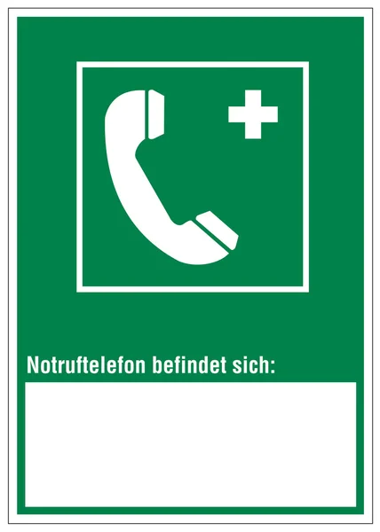 Panneaux de sauvetage icône sortie téléphone d'urgence — Image vectorielle