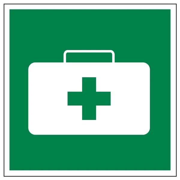 Sinal de resgate ícone saída kit de primeiros socorros de emergência — Vetor de Stock