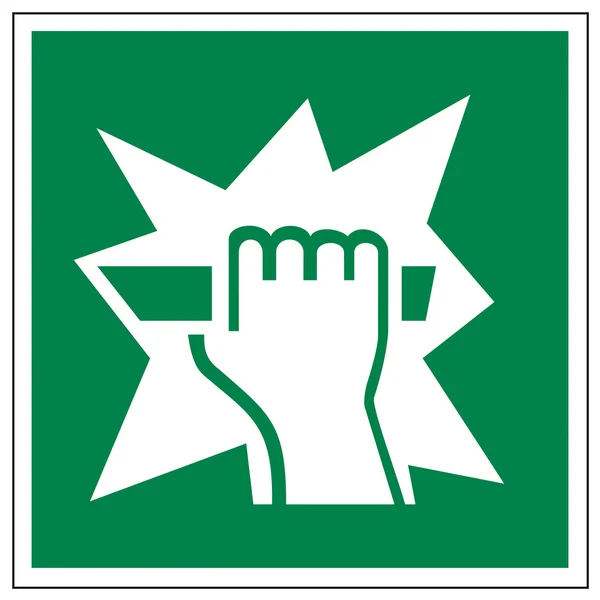 Panneaux de sauvetage icône sortie urgence rupture — Image vectorielle