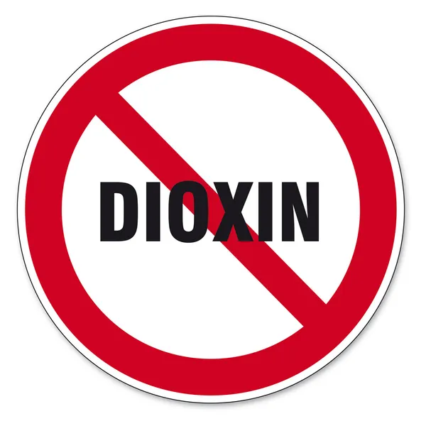 Dioxin food egg skull sign traffic sign — Stock Vector