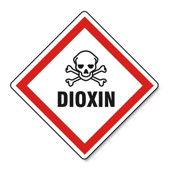 Dioxiny potraviny vaječný lebka znamení dopravní značka — Stockový vektor