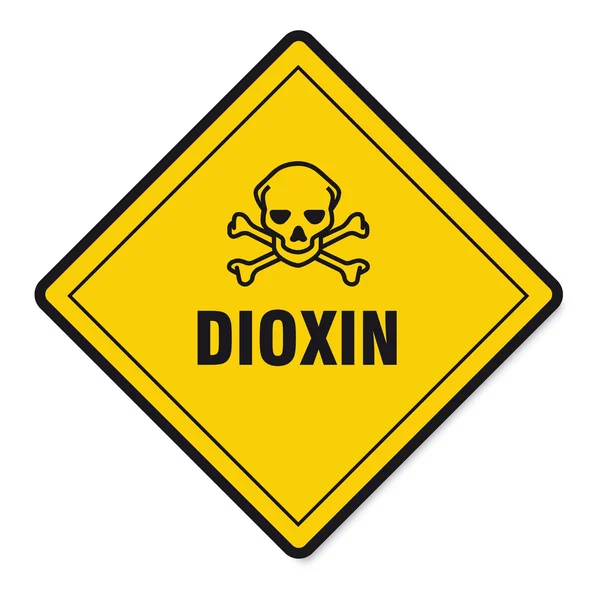 Dioxin food egg skull sign traffic sign — Stock Vector