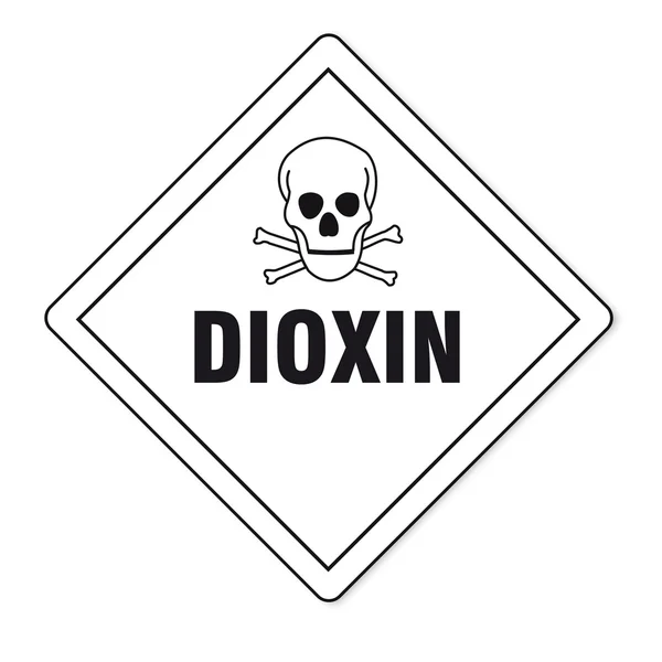 Dioxin mat ägg skalle logga trafik skylt — Stock vektor
