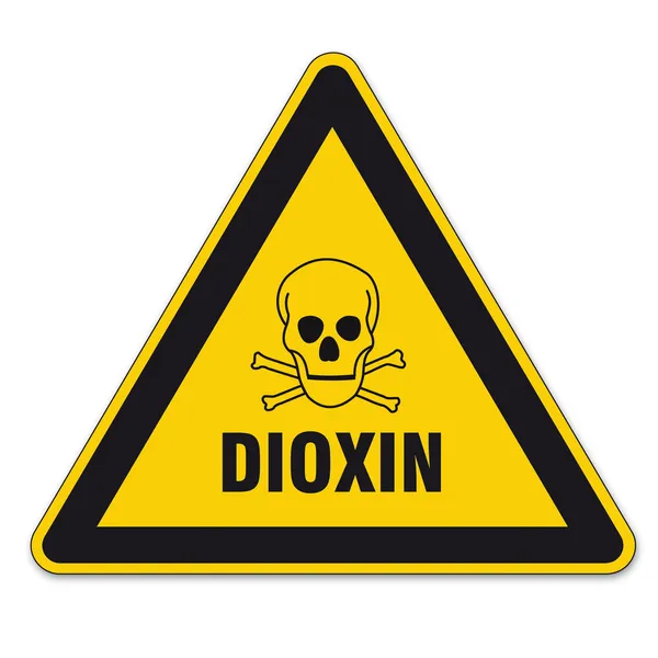 Dioxin mat ägg skalle logga trafik skylt — Stock vektor