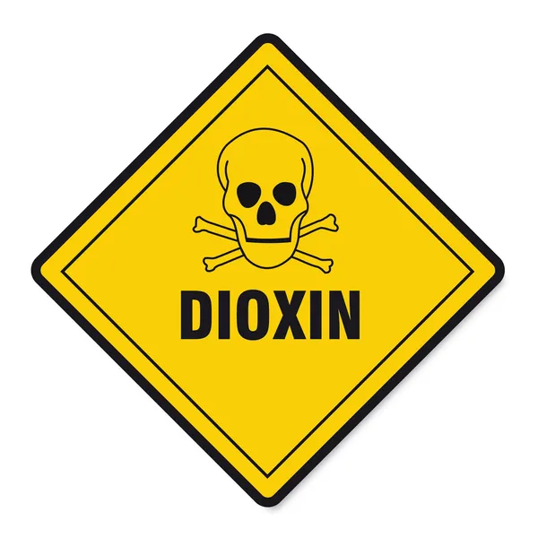 Dioxina alimento huevo cráneo signo de tráfico — Vector de stock