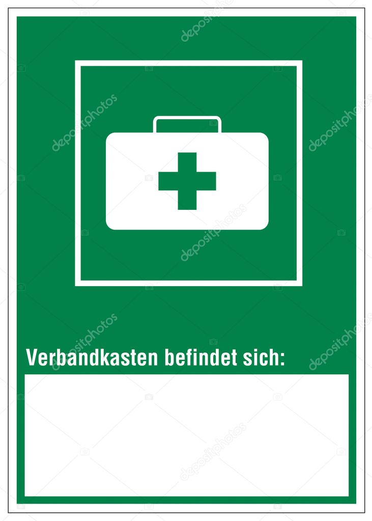 Rescue signs icon exit emergency first aid kit case