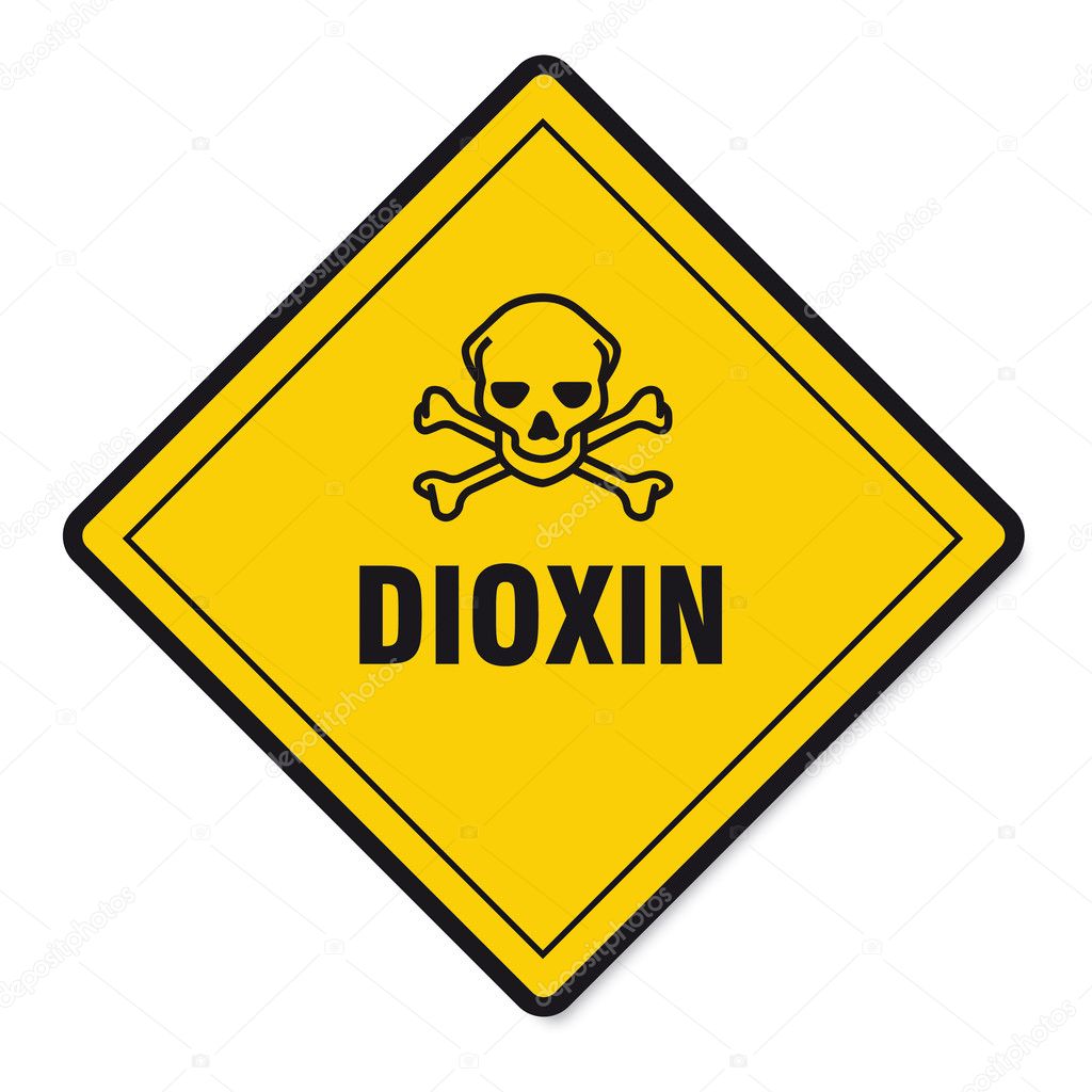 Dioxin food egg skull sign traffic sign