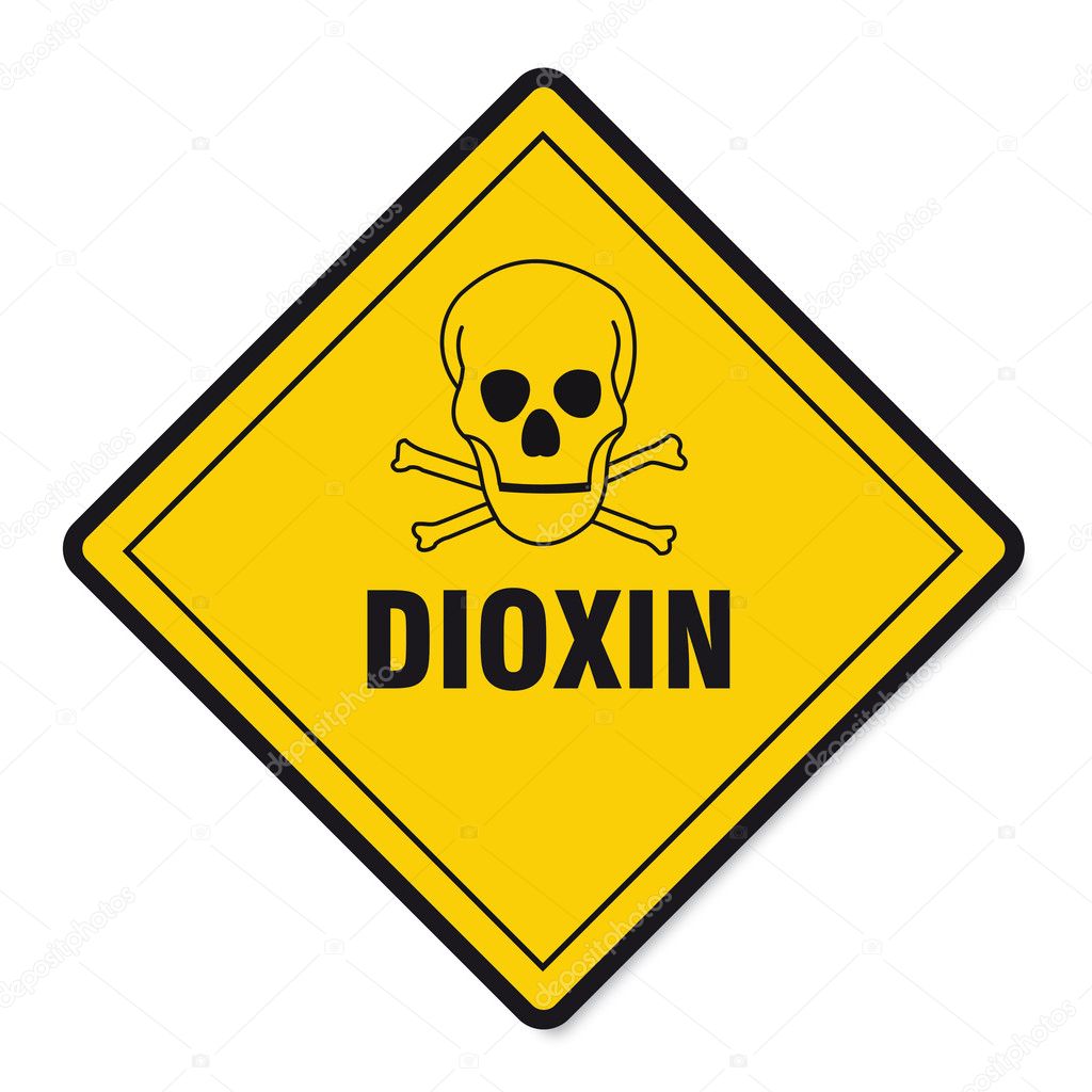 Dioxin food egg skull sign traffic sign