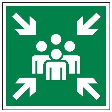 Rescue signs icon exit emergency collecting point arrow clipart