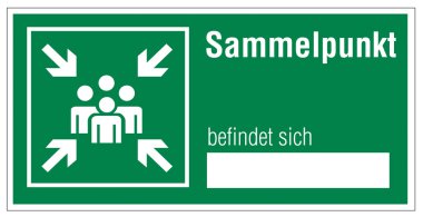Rescue signs icon exit emergency collecting point clipart