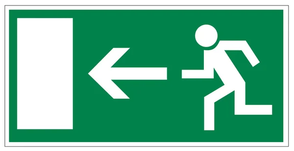 Знаки спасения иконка выхода аварийный выход фигура двери — стоковый вектор