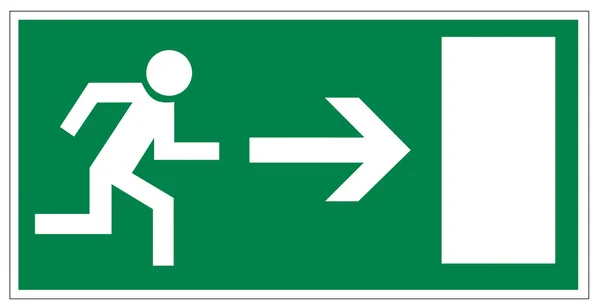 Redding tekenen pictogram afrit nooduitgang figuur deur — Stockvector