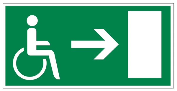 Sinal de resgate ícone saída emergência saída figura porta Acessibilidade deficiência —  Vetores de Stock