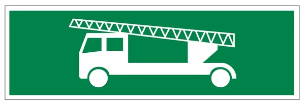 Sinal de resgate ícone de saída escada de emergência carro carro bombeiro —  Vetores de Stock