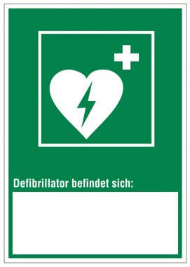 Rescue signs icon exit emergency defibrillator heart cross clipart