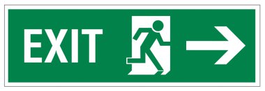 Rescue signs icon exit emergency exit figure door clipart