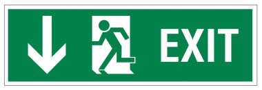 Rescue signs icon exit emergency exit figure door clipart