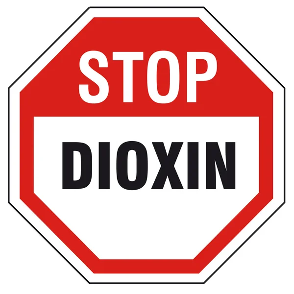 Dioxine voedsel ei schedel teken verkeersbord — Stockvector