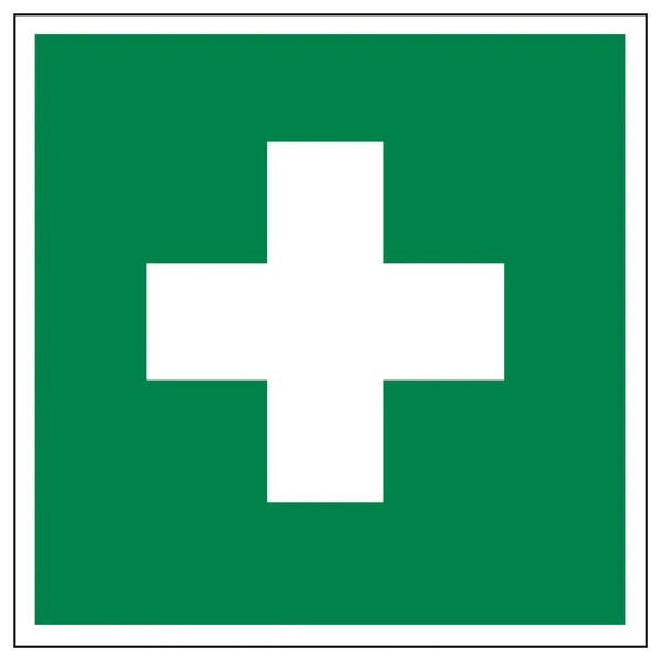 Señales de rescate icono salida emergencia botiquín de primeros auxilios cruz — Vector de stock
