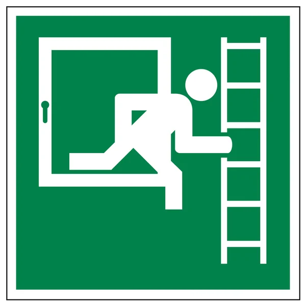 Sinal de resgate ícone saída emergência saída figura porta escada — Vetor de Stock