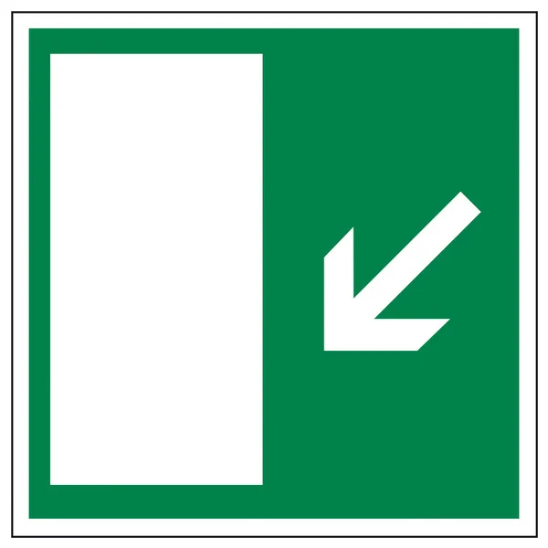 Señalización de rescate icono salida emergencia salida figura puerta — Vector de stock