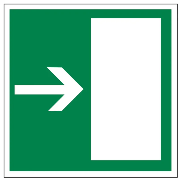 Señalización de rescate icono salida emergencia salida figura puerta — Vector de stock
