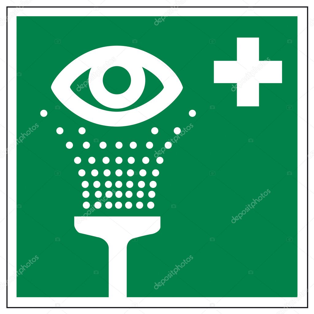 Rescue signs icon exit emergency eye shower