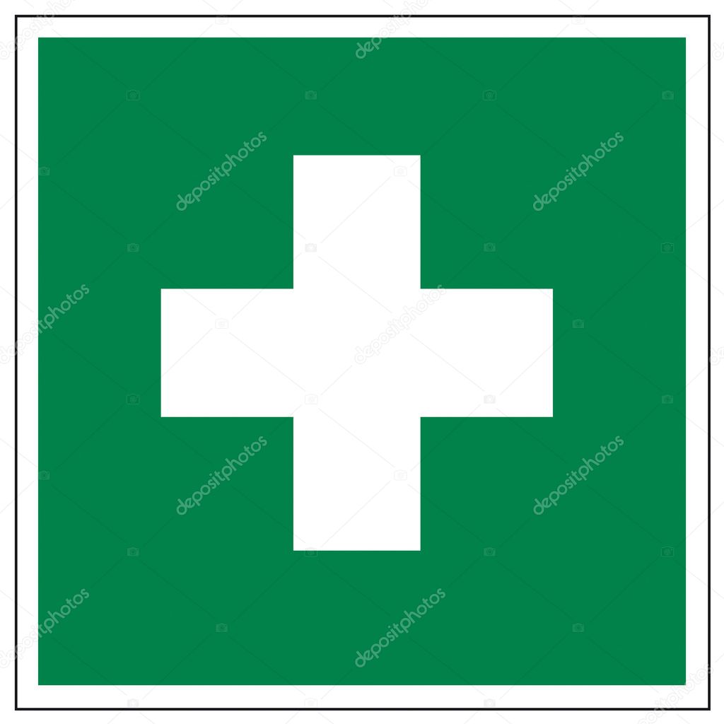 Rescue signs icon exit emergency first aid kit cross