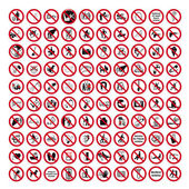 Prohibition signs BGV icon pictogram set collection collage