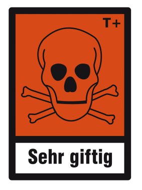 Güvenlik işareti tehlike işareti tehlikeli kimya kimyasal çok toksik kafatası