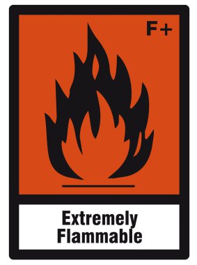 Safety sign danger sign hazardous chemical chemistry extremely flammable clipart