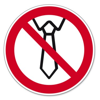 Prohibition signs BGV icon pictogram Operation prohibited with tie clipart