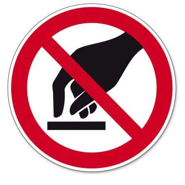 Prohibition signs BGV icon pictogram Do not touch clipart