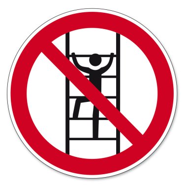 Prohibition signs BGV icon pictogram Climb for unauthorized clipart