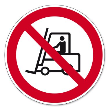 Prohibition signs BGV icon pictogram Prohibited for trucks clipart