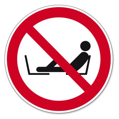 Prohibition signs BGV icon pictogram Forbidden to set foot seat clipart