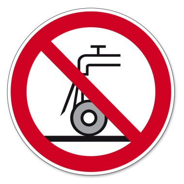 Prohibition signs BGV icon pictogram Not permitted for wet grinding clipart