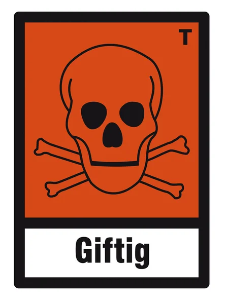 Safety sign danger sign hazardous chemical chemistry toxic skull — Stock Vector
