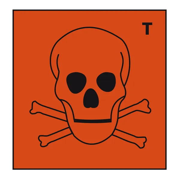 Bezpečnostní označení nebezpečí znamení nebezpečné chemické chemie lebka mrtvé — Stockový vektor