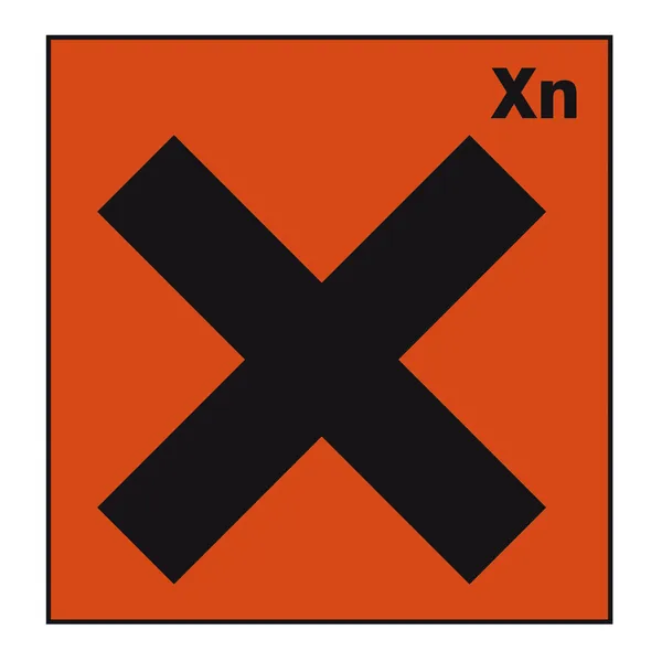 Panneau de sécurité signe de danger chimie chimique dangereuse Croix — Image vectorielle